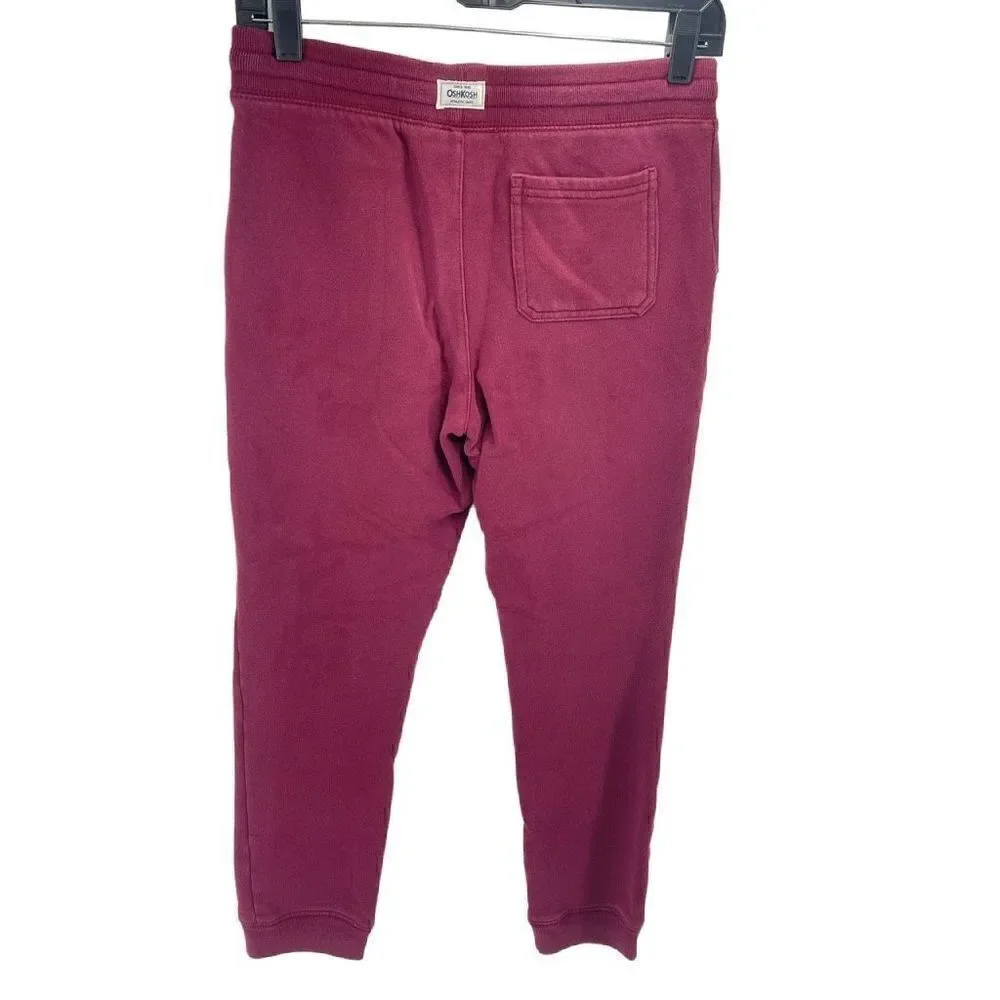 Oshkosh B'gosh Boys Jogger Pants Athletic Active Pull On Elastic Waist Maroon 14